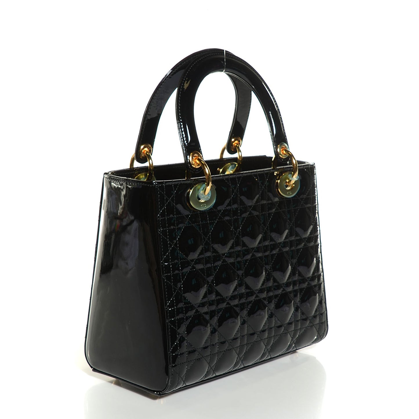 Patent Cannage Medium Lady Dior Black