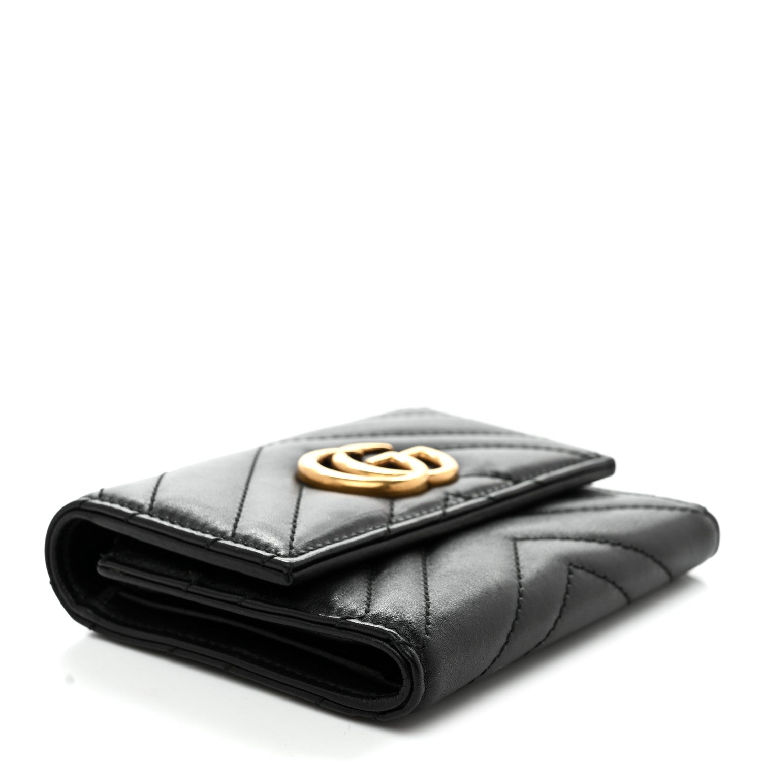 Gucci Calfskin Matelasse GG Marmont Wallet Black 4 of 7