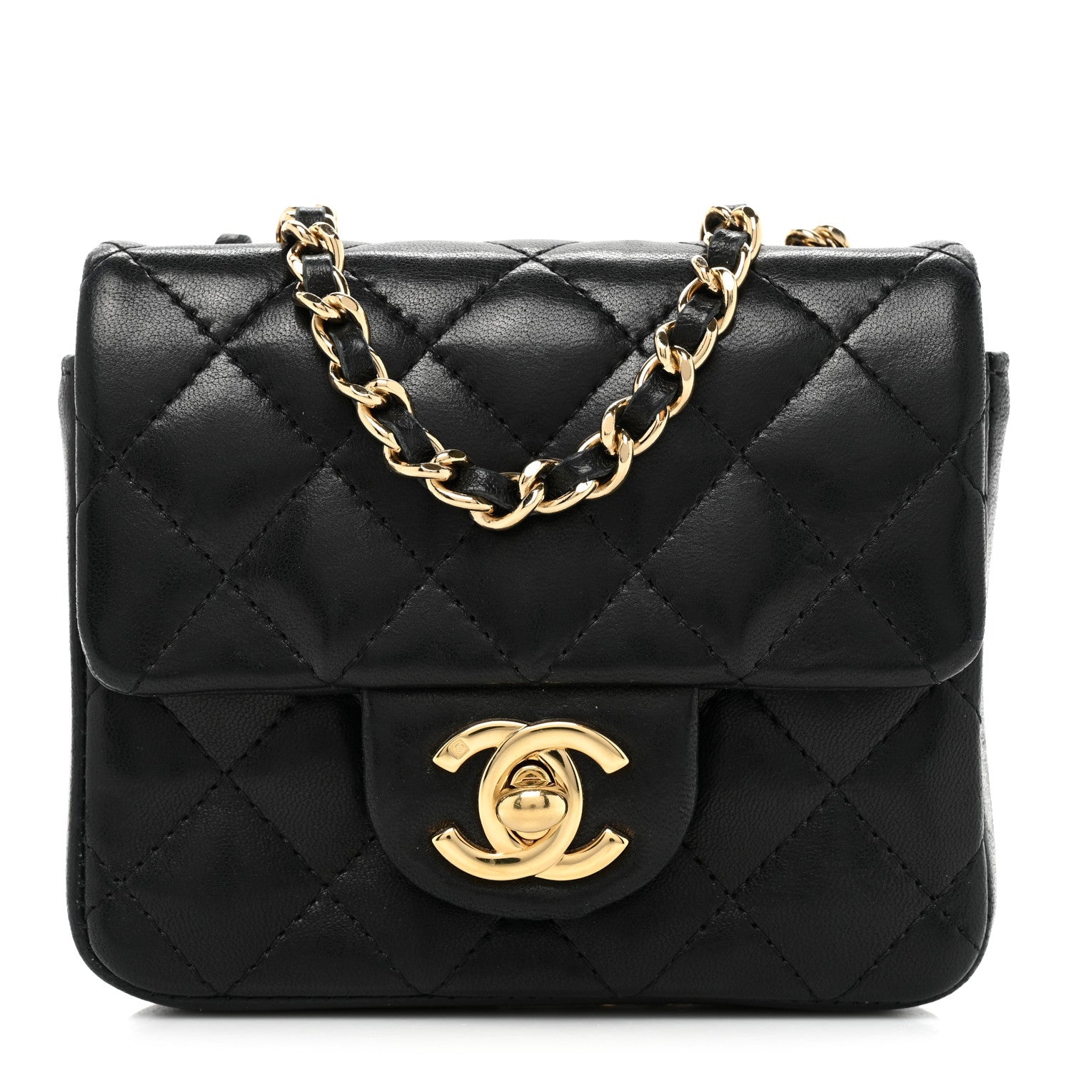 Chanel Lambskin Quilted Extra Mini Square Flap Black 1 of 10