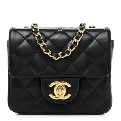 Chanel Lambskin Quilted Extra Mini Square Flap Black 1 of 10