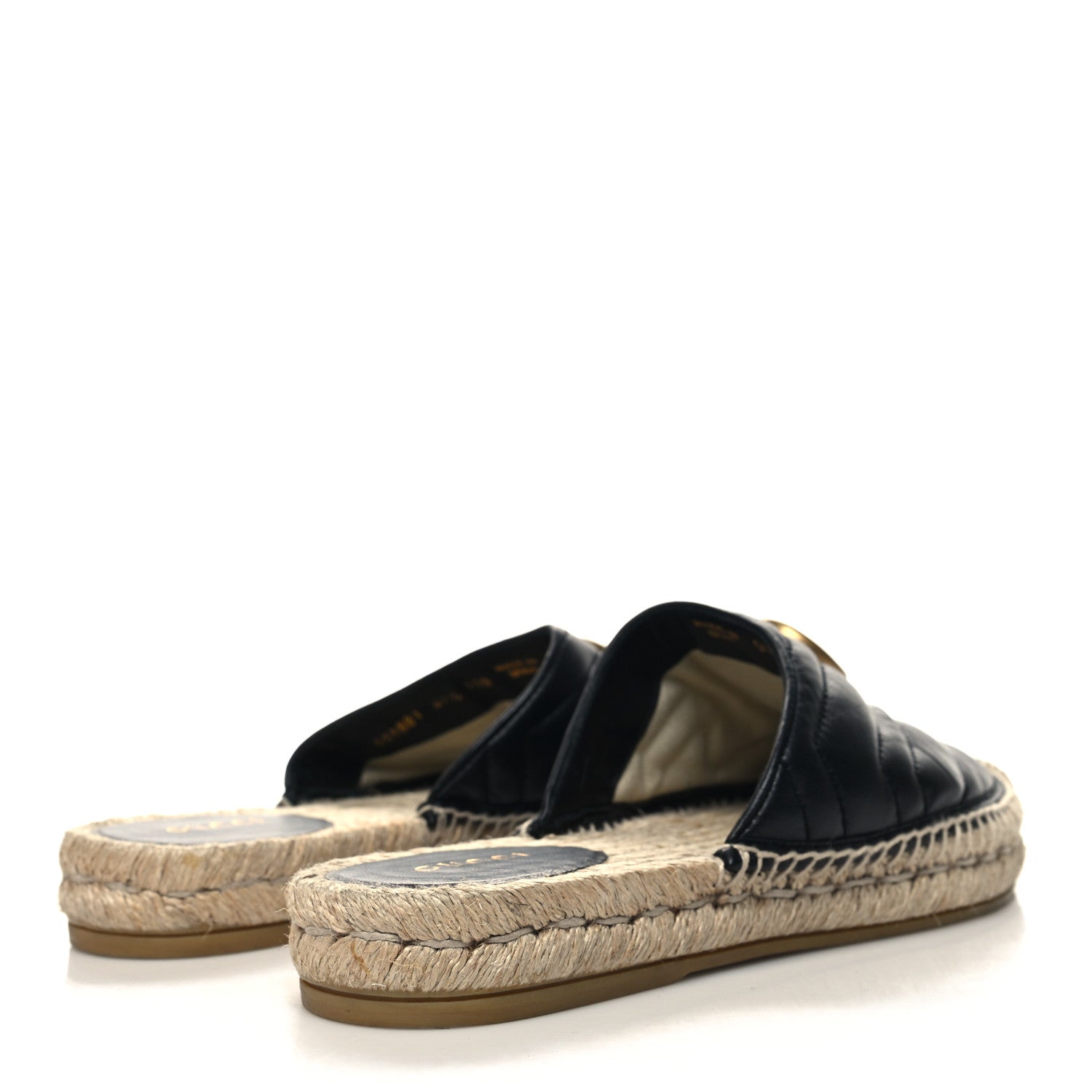 Gucci Nappa Matelasse GG Marmont Espadrille Slippers 37.5 Black 4 of 10