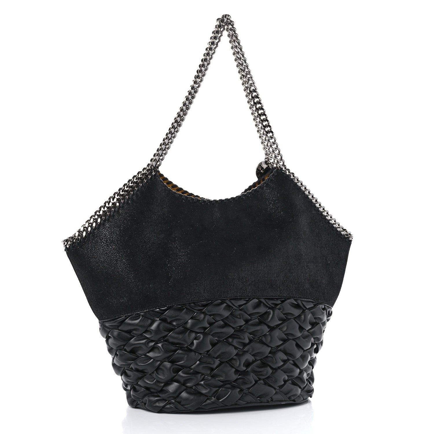 Stella McCartney Shaggy Deer Alter Mat Half Woven Large Falabella Tote Black 3 of 11