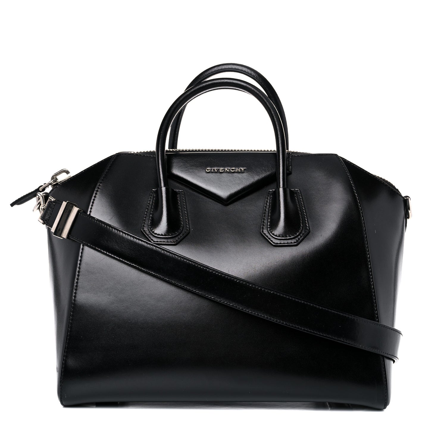 Shiny Lord Calfskin Medium Antigona Black