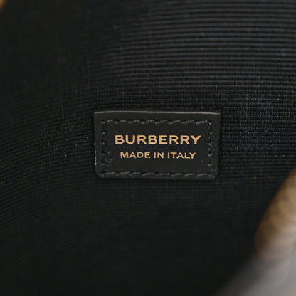 Burberry Vintage Check Canvas Calfskin Louise Bag Archive Beige Black 6 of 14