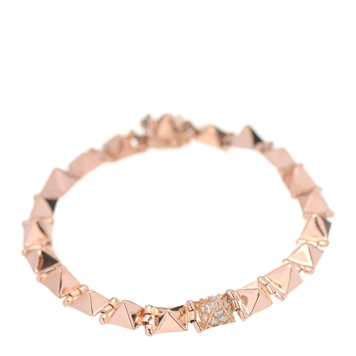 14K Rose Gold Diamond Small Spike Bracelet
