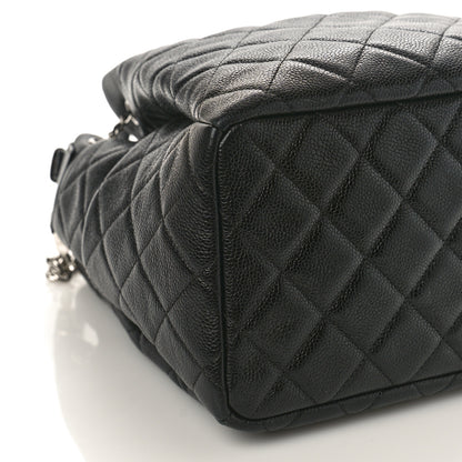 Chanel Grained Calfskin Quilted Medium CC Chain Bucket Drawstring Bag Black 7 of 8