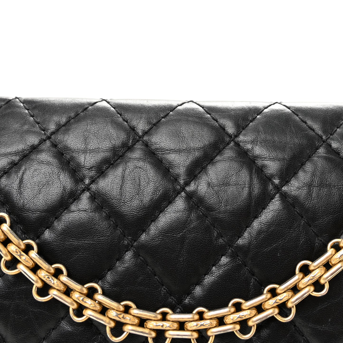 Aged Calfskin Quilted 2.55 Reissue 225 Flap Black