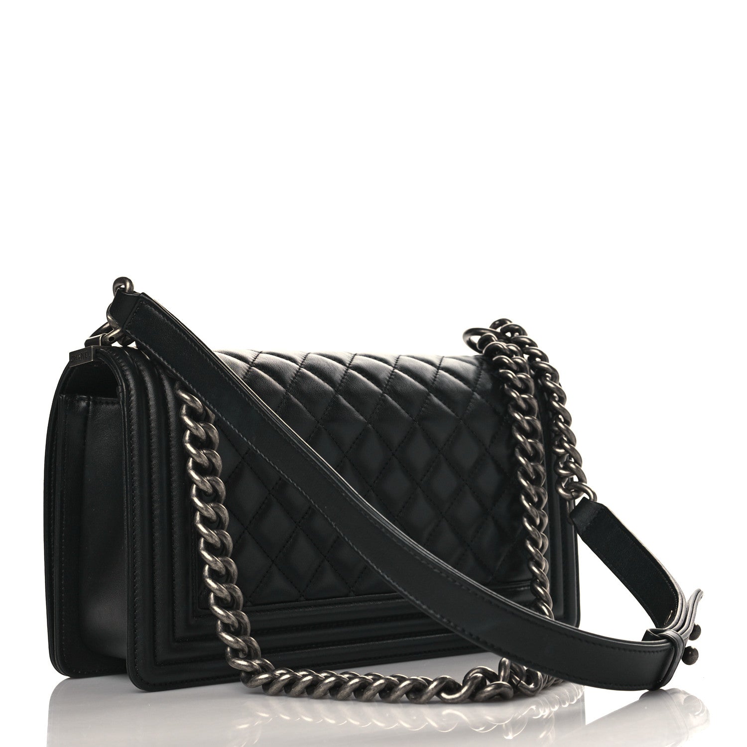 Chanel Lambskin Quilted Medium Boy Flap Black 3 of 9