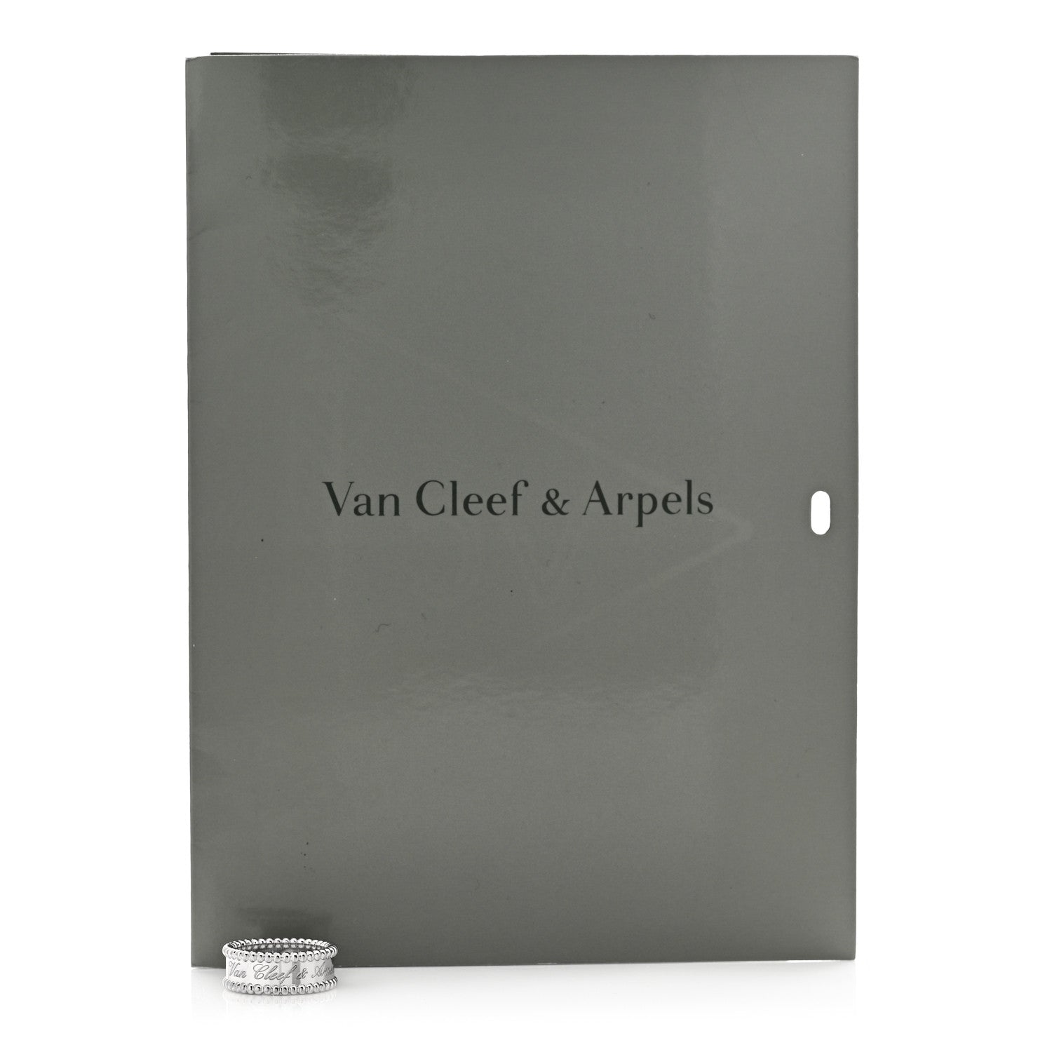 Van Cleef & Arpels 18K White Gold Perlee Signature Ring 52 6 6 of 6