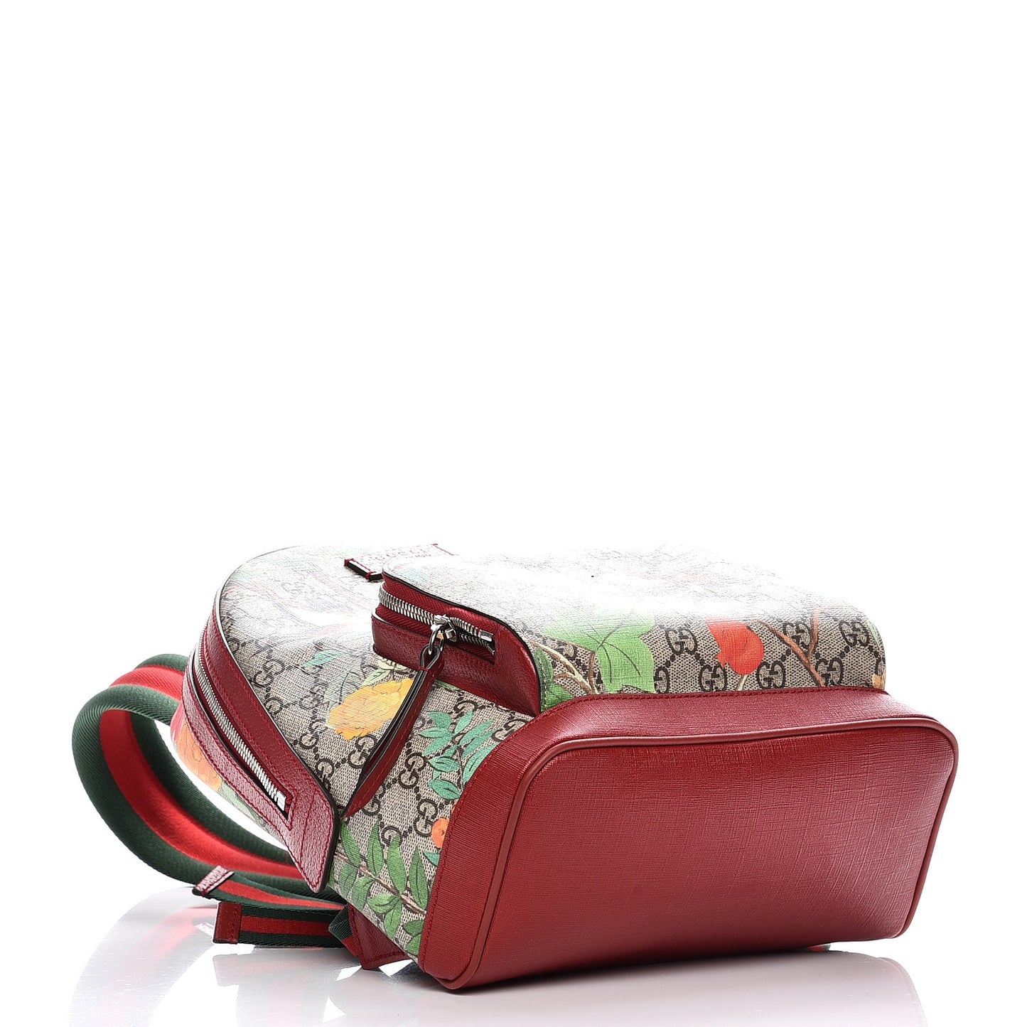 GG Supreme Monogram Tian Web Small Day Backpack Beige Multicolor Red