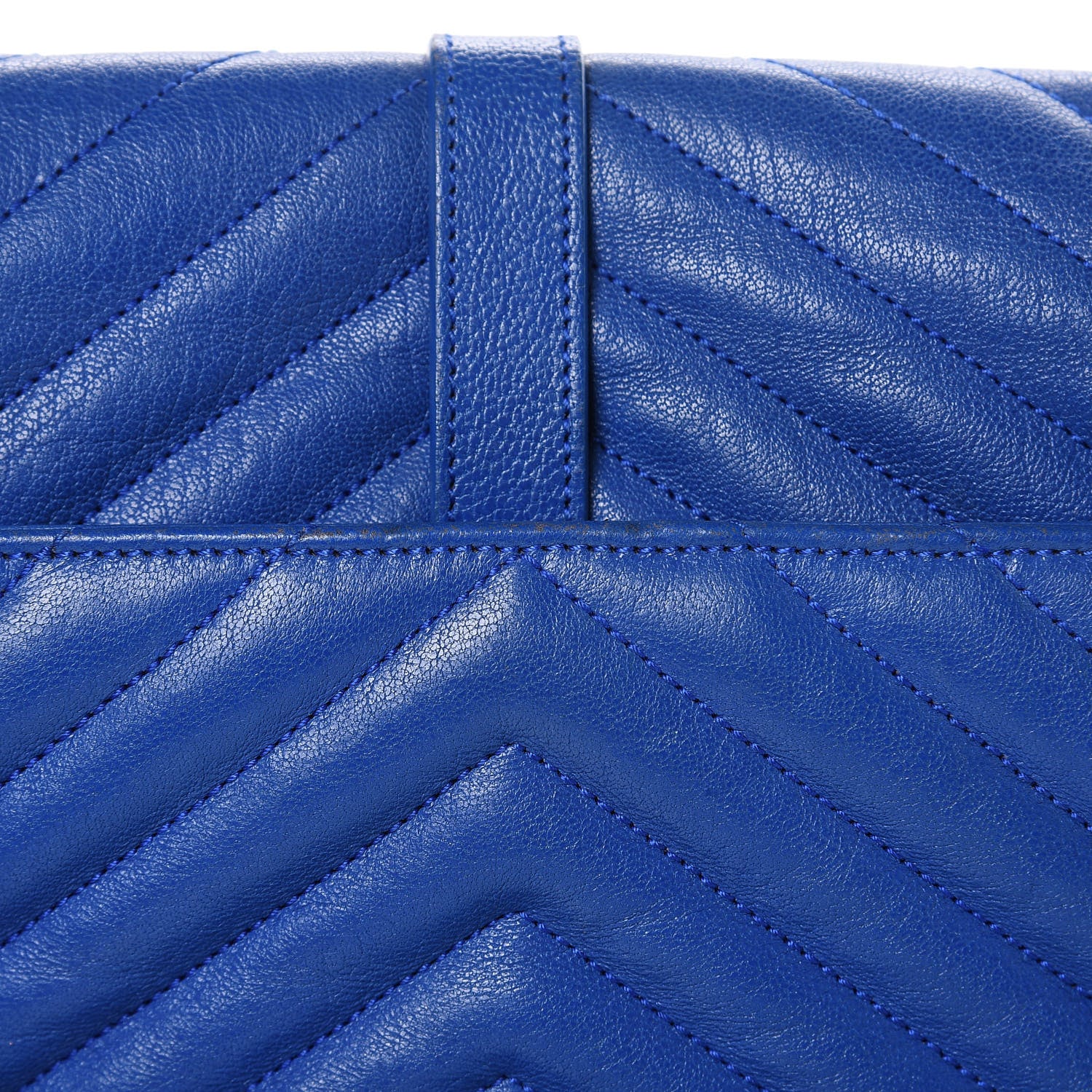 Saint Laurent Sheepskin Matelasse Medium Monogram College Punk Chain Satchel Blue Majorelle 11 of 16