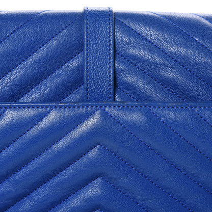 Saint Laurent Sheepskin Matelasse Medium Monogram College Punk Chain Satchel Blue Majorelle 11 of 16