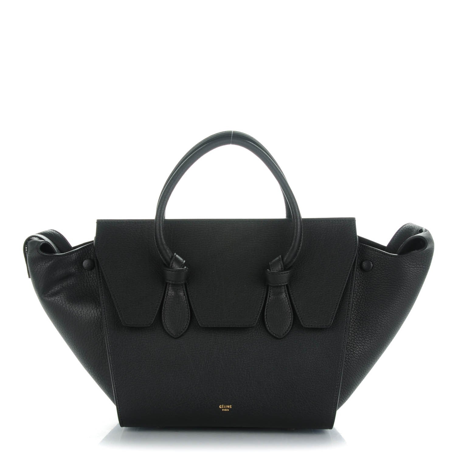 Celine Crisped Calfskin Small Tie Knot Tote Black 1 of 7