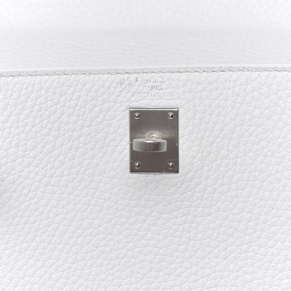 Hermes Taurillon Clemence Horseshoe Kelly Retourne 25 White Black 28 of 43