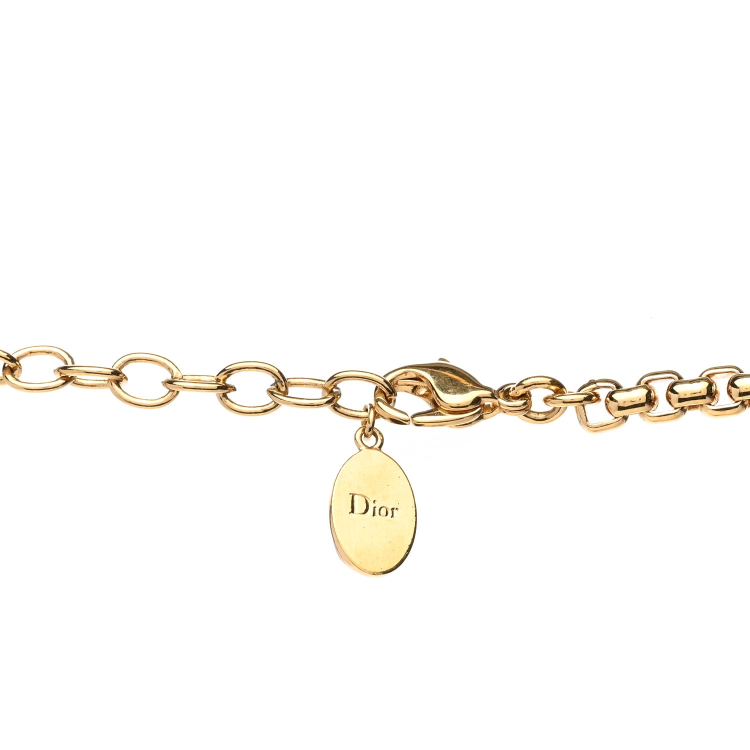 Christian Dior Metal Leopard Teardrop Necklace Gold 5 of 5