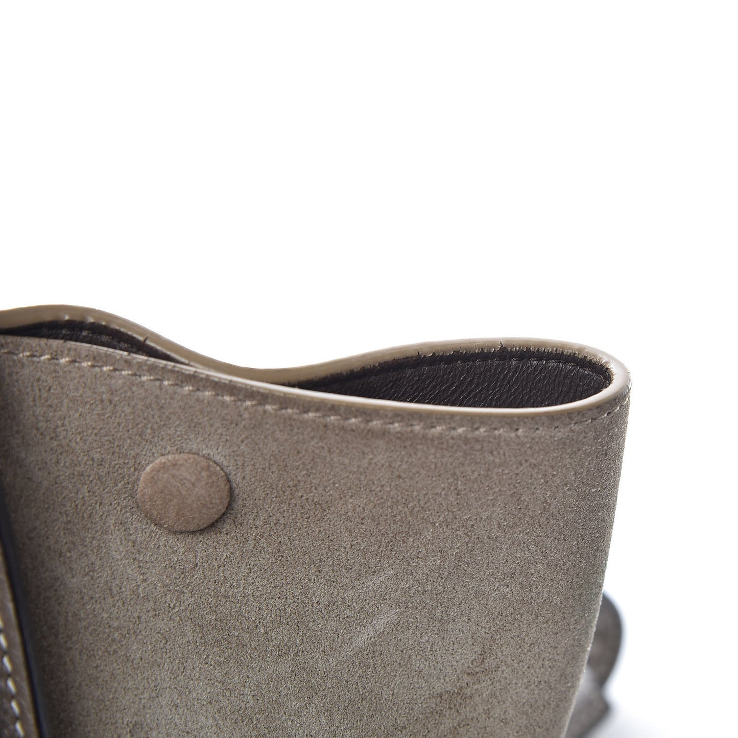 Drummed Calfskin Suede Small Trapeze Souris
