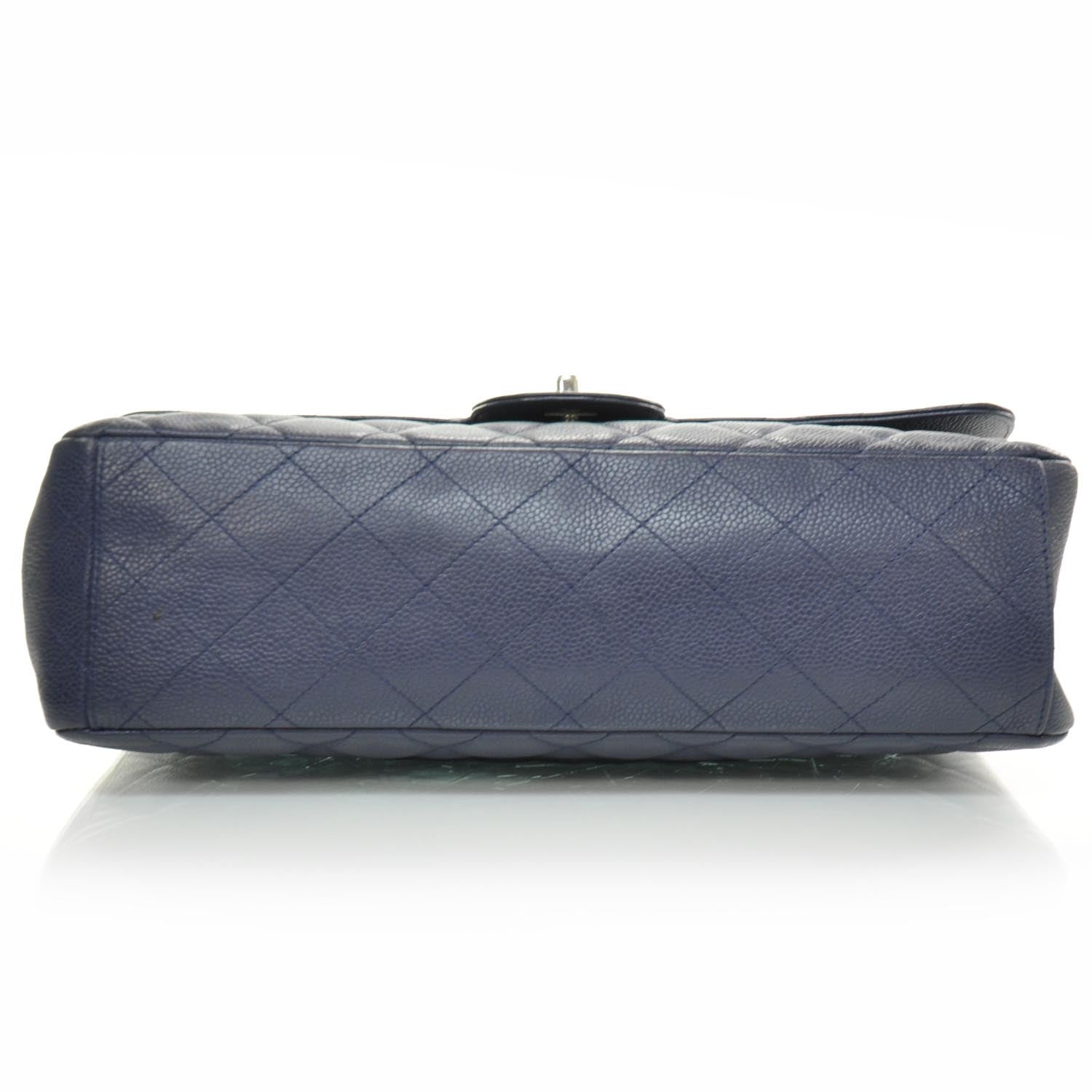 Chanel Caviar Maxi Flap Navy Blue SHW 5 of 9