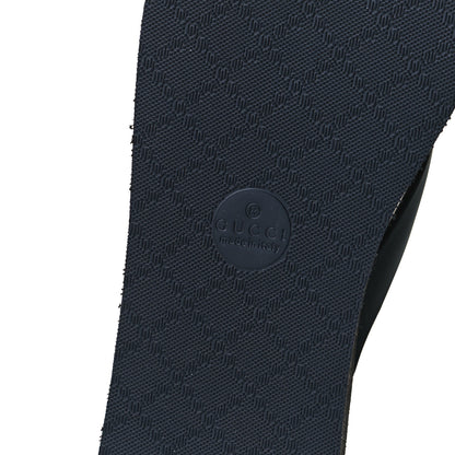 Gucci Rubber Chevron Thong Sandals 40 Black 7 of 8
