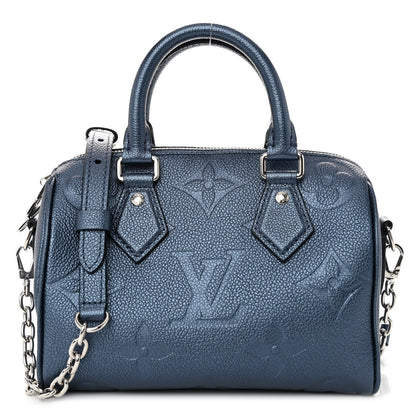 Louis Vuitton Metallic Empreinte Monogram Giant Speedy Bandouliere 20 Navy Nacre 1 of 9