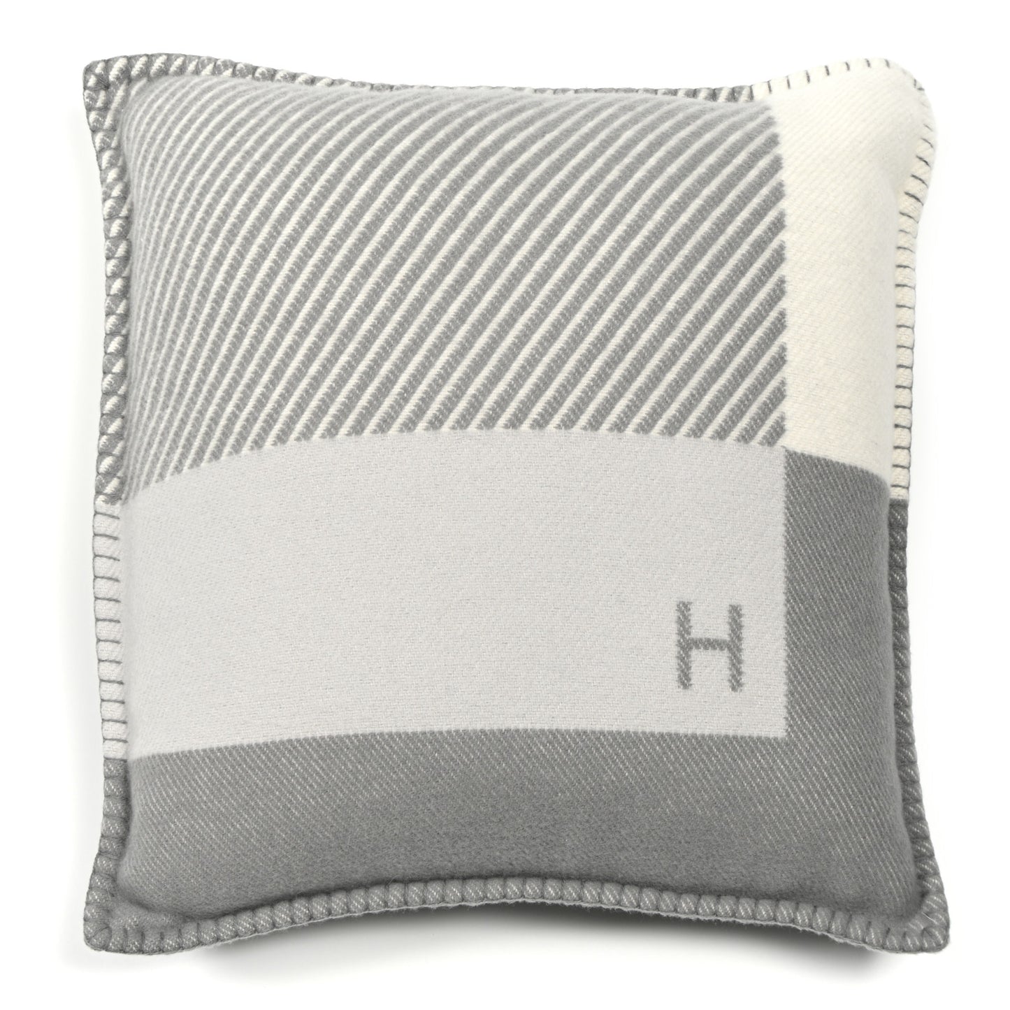 Wool Cashmere H Riviera Pillow Gris