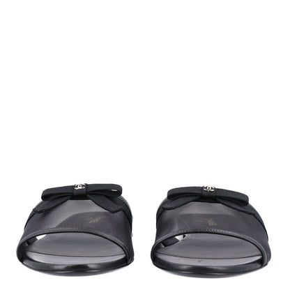 Chanel Mesh Lambskin CC Bow Mules 39.5 Black 4 of 9