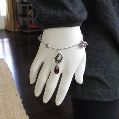 Christian Dior Silver Pearl Charm Bracelet 2 of 5