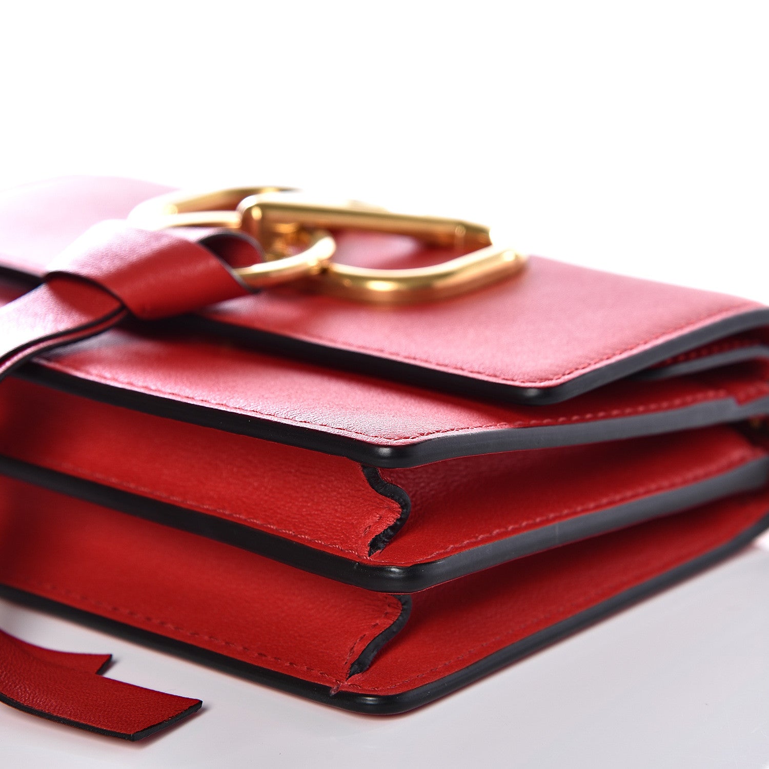 Valentino Garavani Smooth Calfskin Mini Vring Crossbody Bag Rouge Pur 7 of 9