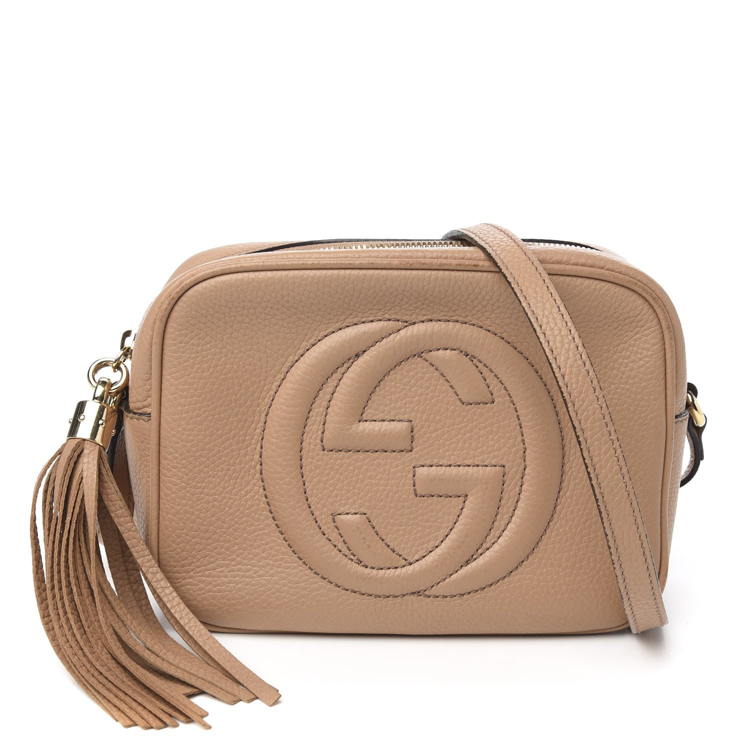 Gucci Pebbled Calfskin Small Soho Disco Bag Rose Beige 1 of 14