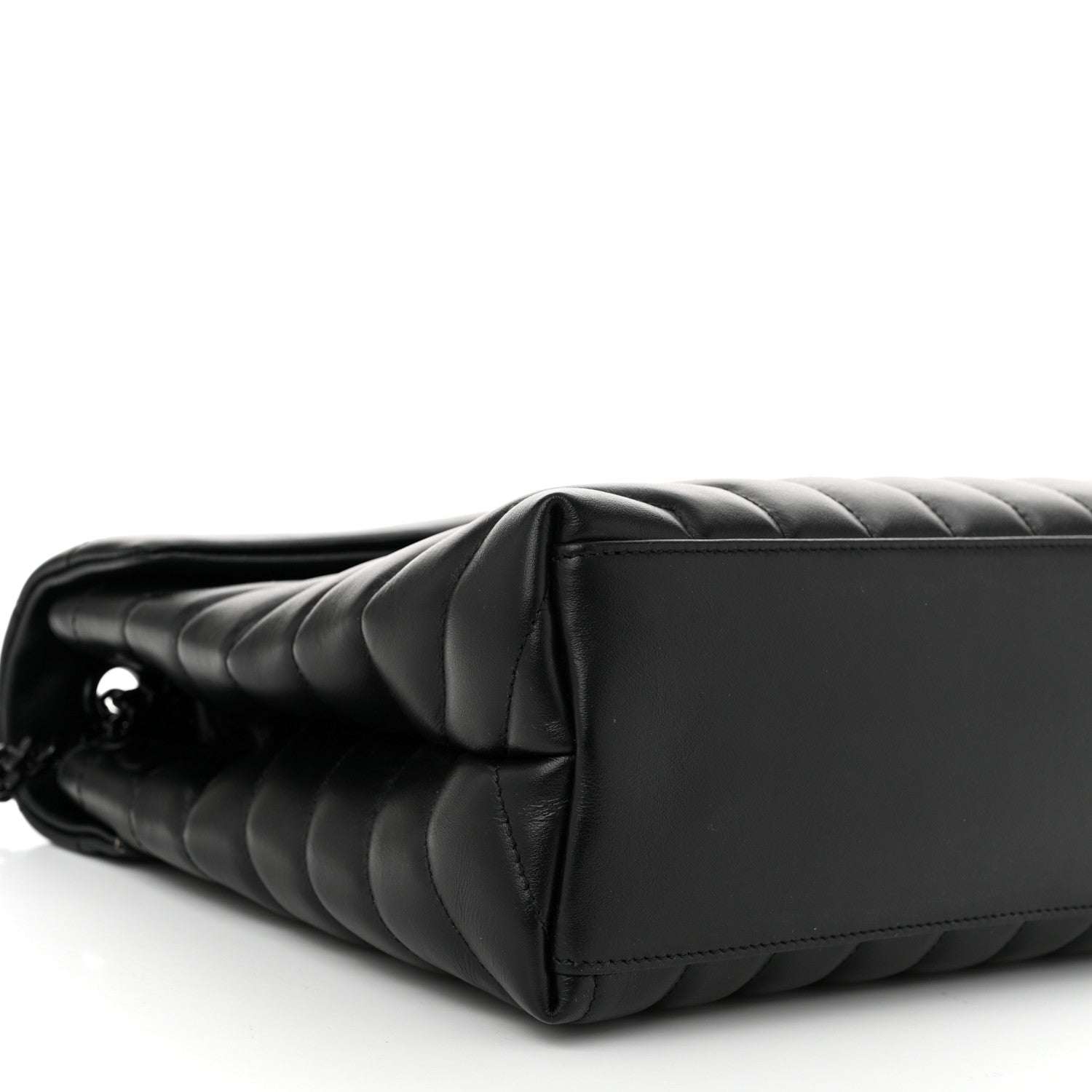 Saint Laurent Calfskin Y Quilted Monogram Monochrome Medium Loulou Chain Satchel Black 9 of 10