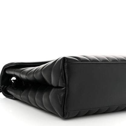 Saint Laurent Calfskin Y Quilted Monogram Monochrome Medium Loulou Chain Satchel Black 9 of 10