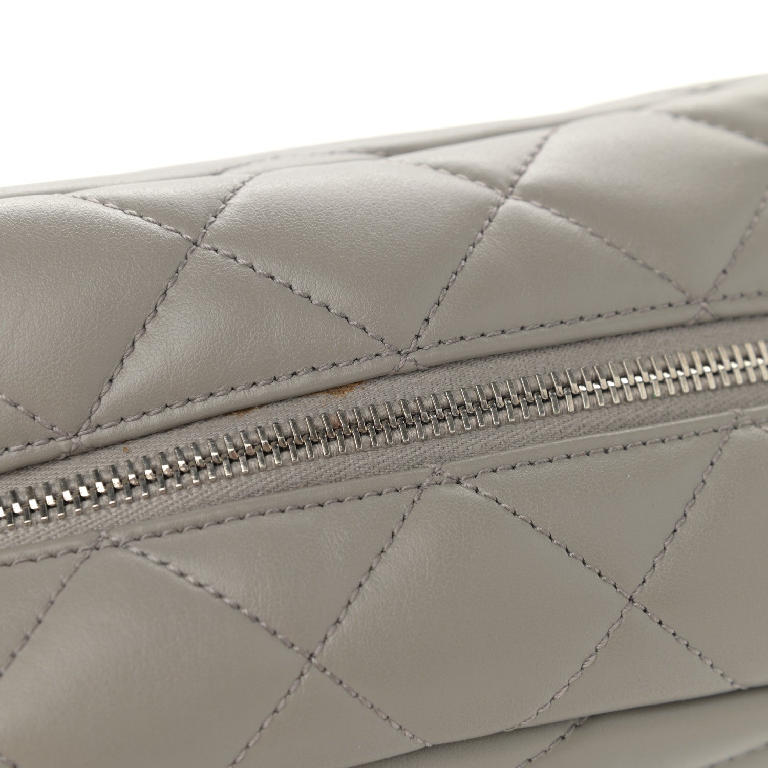 Saint Laurent Calfskin Y Quilted Monogram Small Loulou Bowling Bag Light Gray 11 of 11