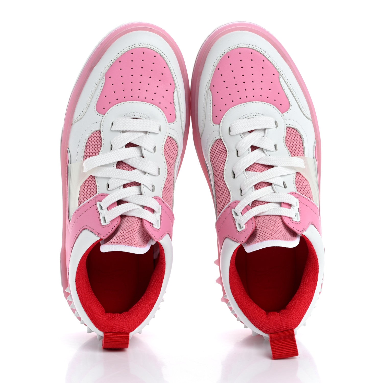 Christian Louboutin Calfskin Spike Astroloubi Donna Low Top Sneakers 38 White Calipso 2 of 9