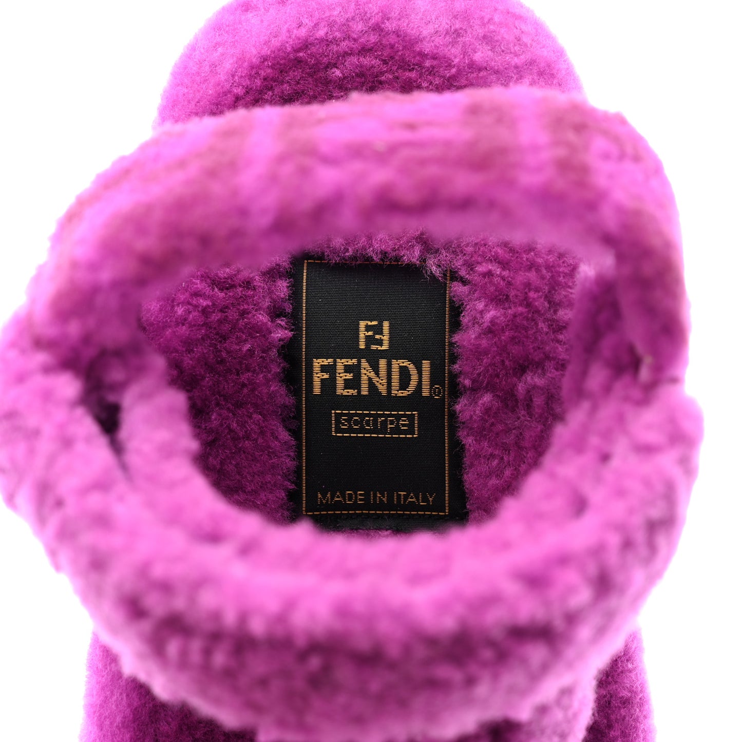 Shearling FF Fendi Feel Sandals 38 Bouganville