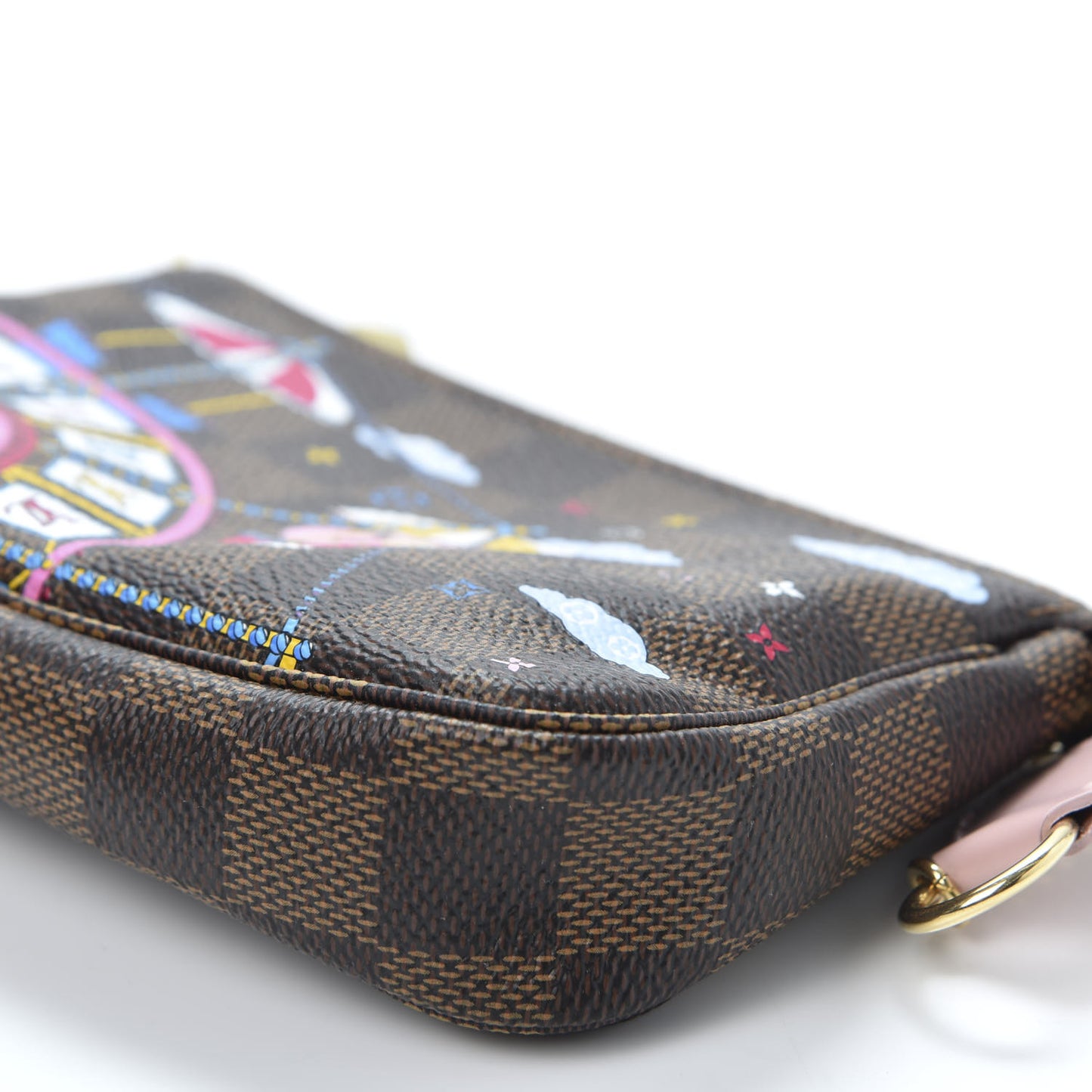 Damier Ebene 2020 Christmas Animation Big Wheel Mini Pochette Accessories Rose Ballerine