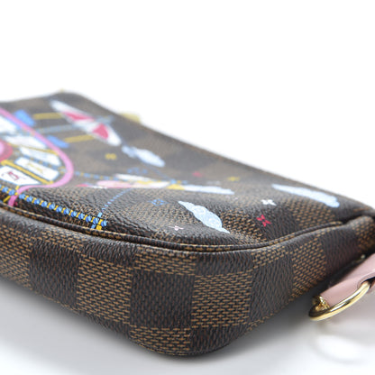 Louis Vuitton Damier Ebene 2020 Christmas Animation Big Wheel Mini Pochette Accessories Rose Ballerine 6 of 9