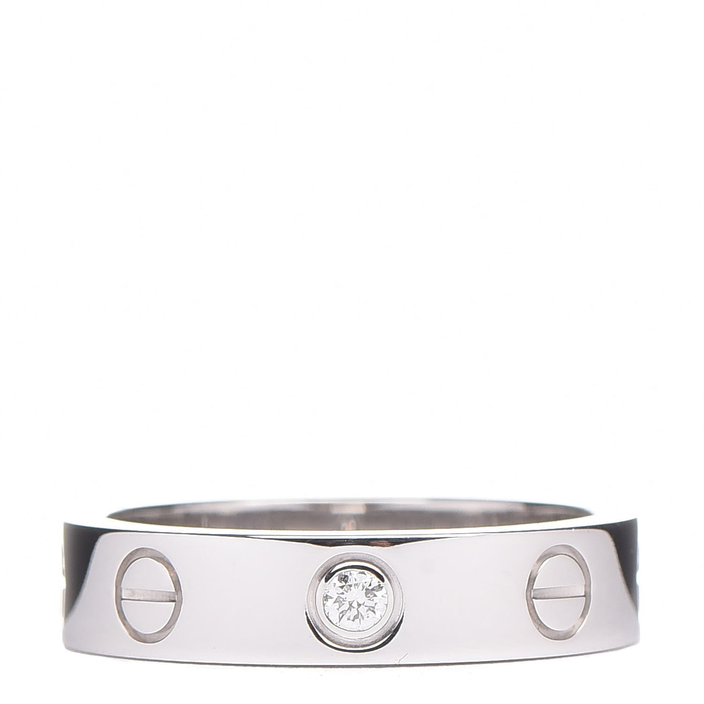 18K White Gold Diamond 4mm LOVE Wedding Band Ring 47 4.25