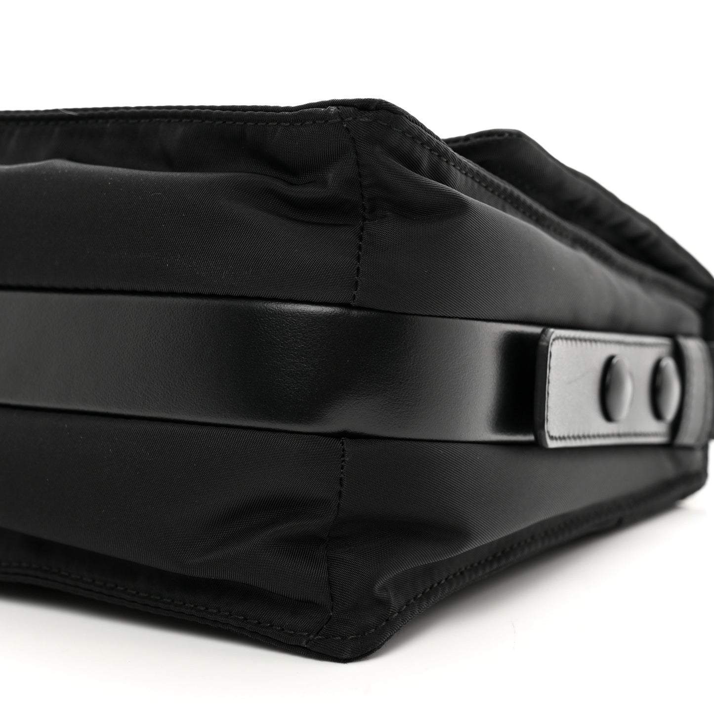 Re-Nylon Vitello Padded Small Flap Shoulder Bag Black