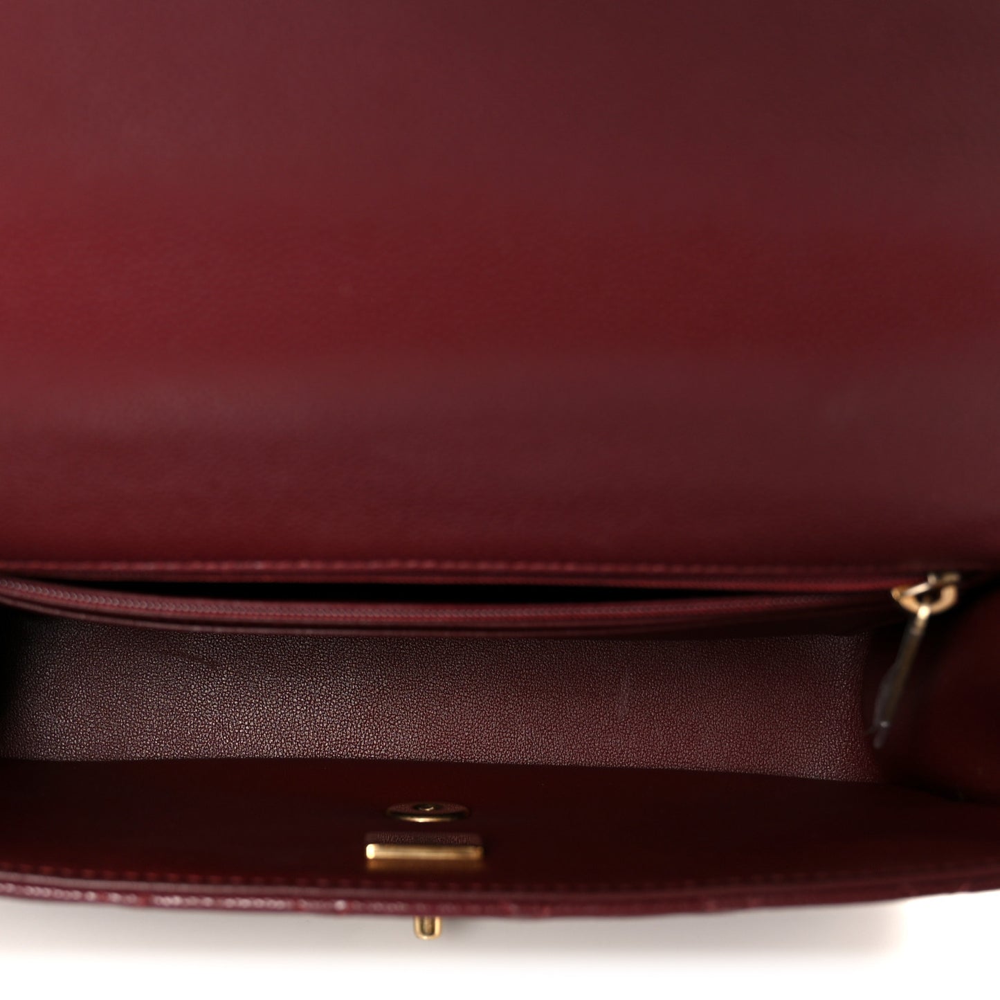 Caviar Quilted Small Handy CC Flap Burgundy