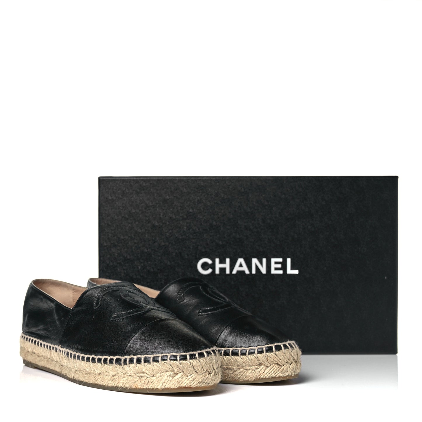 Lambskin CC Espadrilles 38 Black