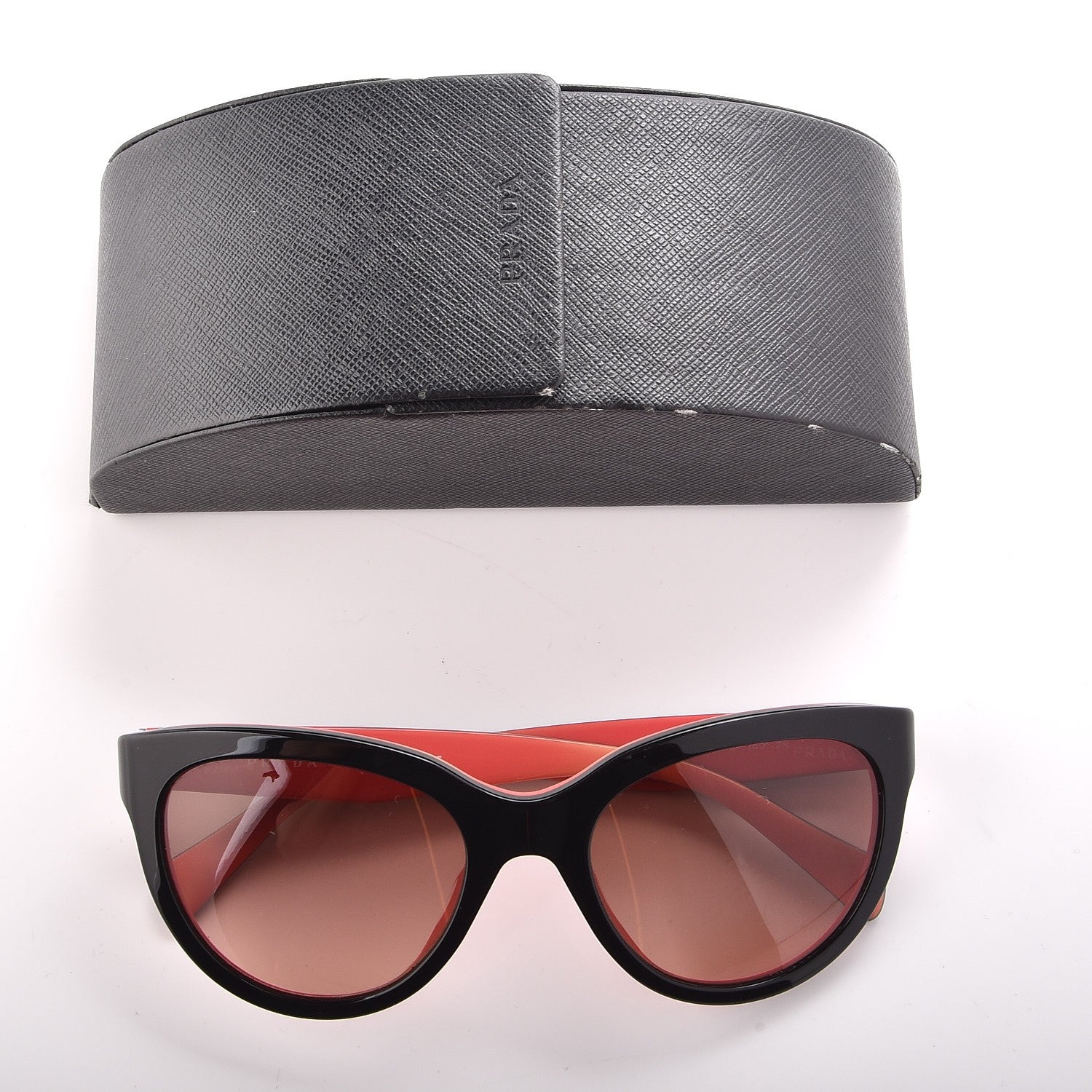 PRADA キャットアイサングラス ブラック/ピンク SPR05P-A Prada Cat Eye Sunglasses SPR 05P Black Pink 221796 – FASHIONPHILE