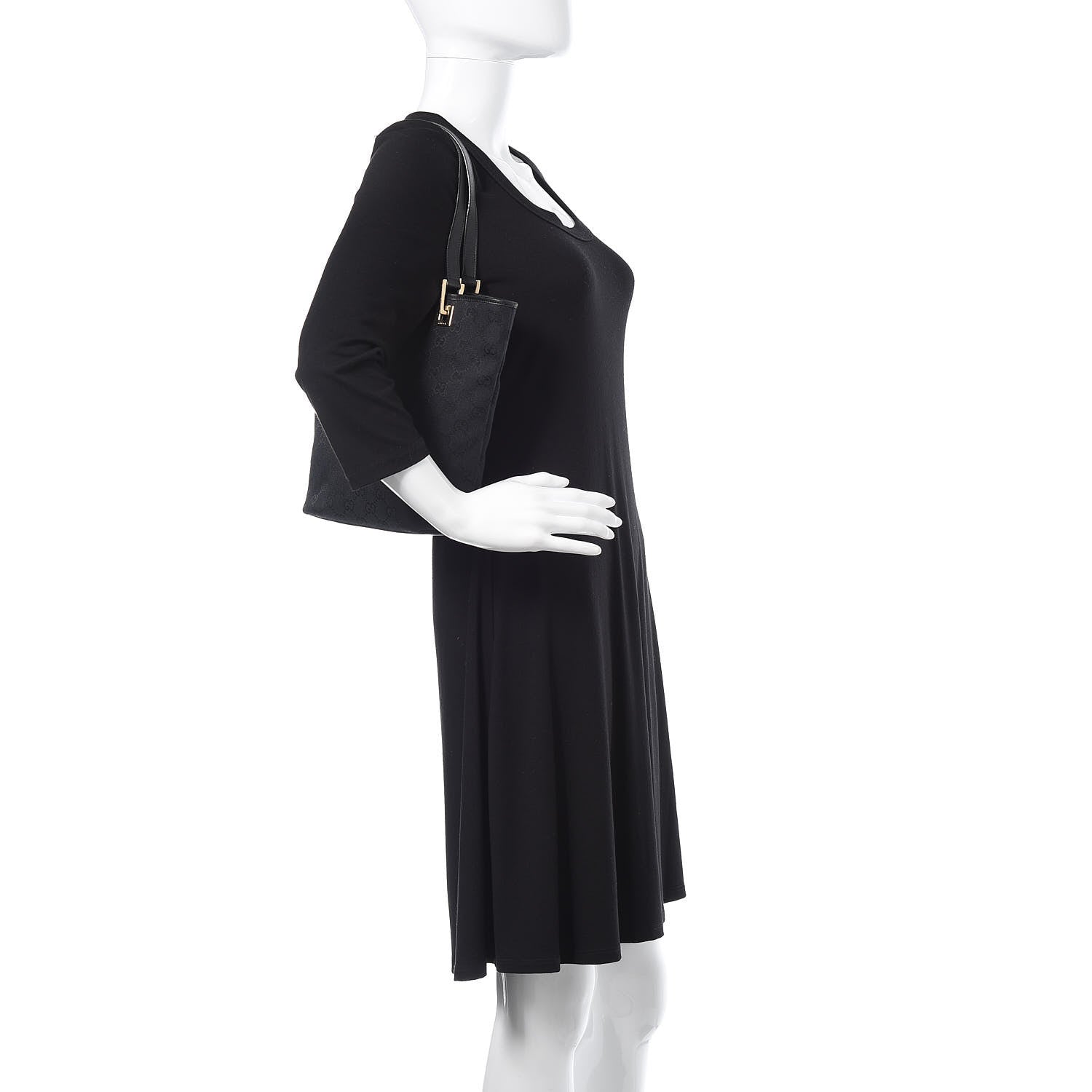 Gucci Monogram Shoulder Bag Black 2 of 12