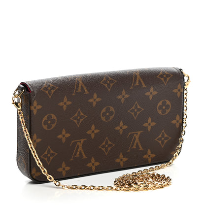 Louis Vuitton Monogram Pochette Felicie Chain Wallet Fuchsia 3 of 11