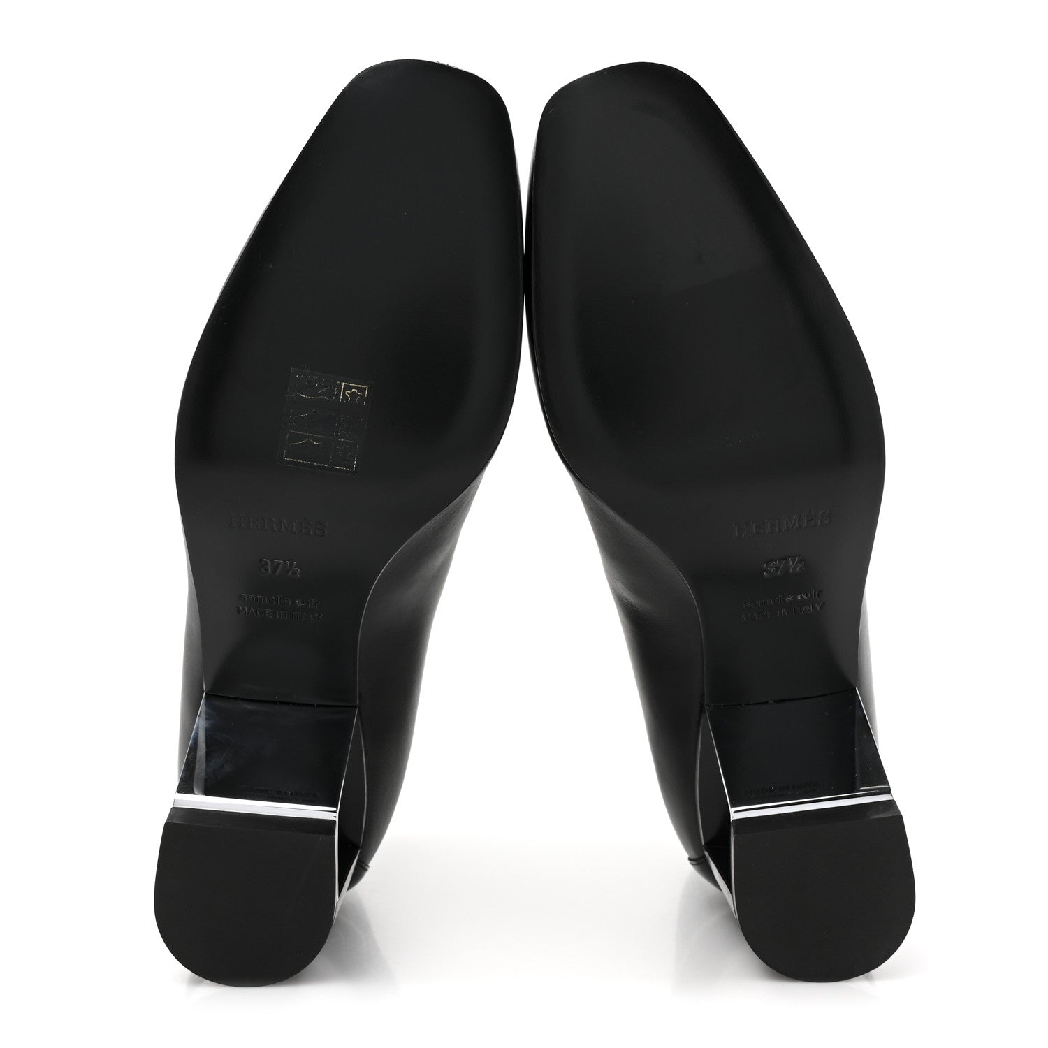 Hermes Calfskin Becky Ankle Boots 37.5 Black 5 of 10