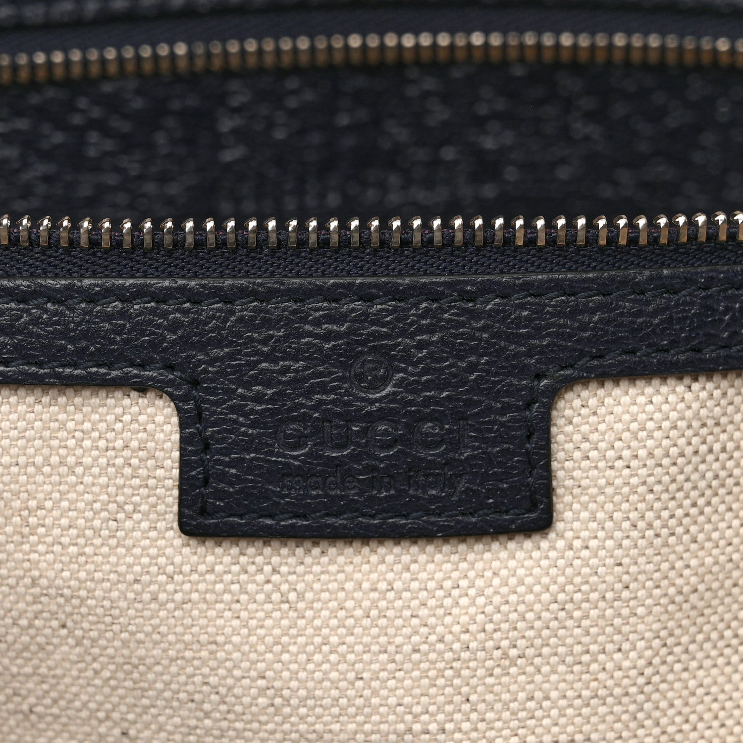 Gucci GG Supreme Monogram Textured Calfskin Web Medium Ophidia Shopping Tote Beige Blue 6 of 10