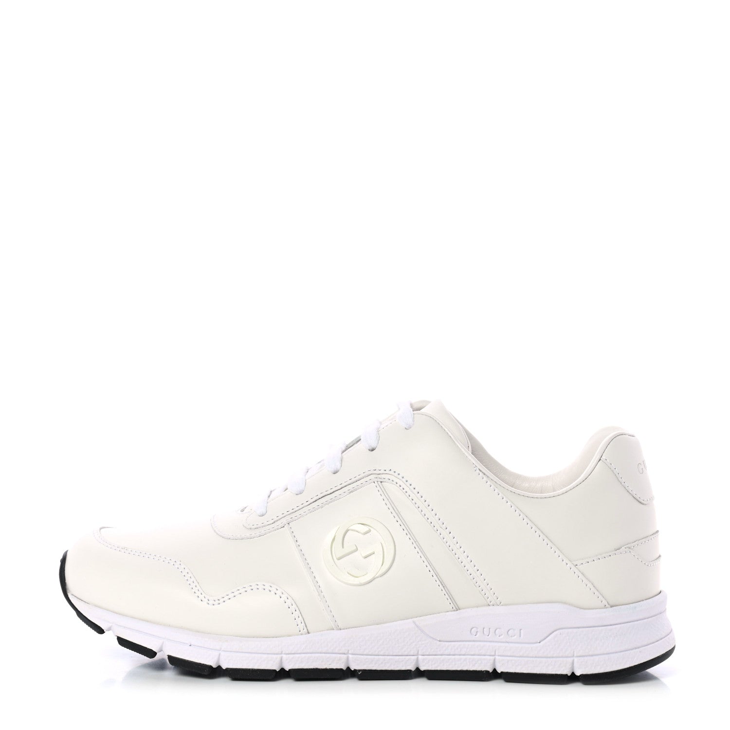 Gucci Calfskin Womens Interlocking G Sneakers 38 White 1 of 9