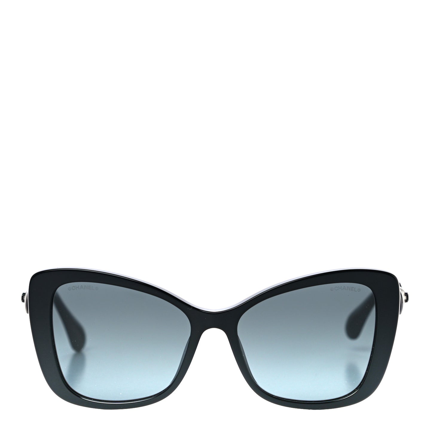 Acetate Pearl Butterfly Sunglasses 5445-H Black