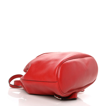 Gucci Pebbled Calfskin Small Soho Drawstring Backpack Tabasco Red 3 of 6