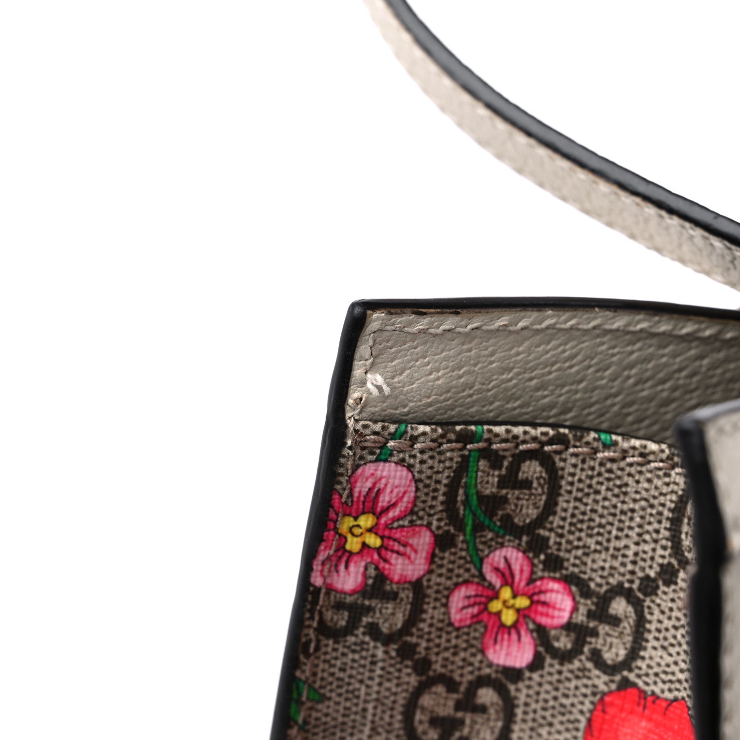 Gucci GG Supreme Monogram Flora Textured Calfskin Small Padlock Tote Beige Ebony Multicolor Mystic White 14 of 15