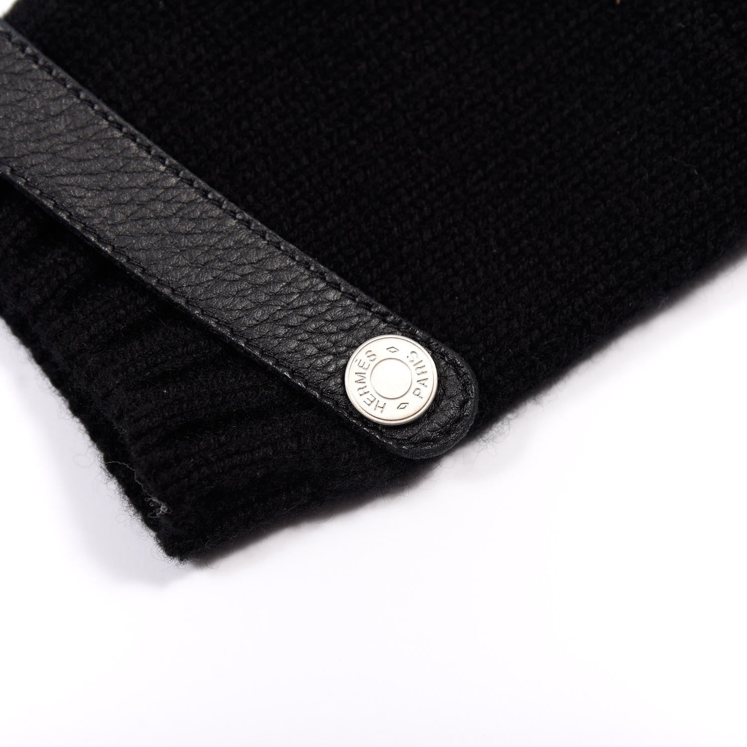 Hermes Cashmere Deerskin Baltimore Gloves M Black 4 of 5