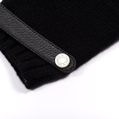 Hermes Cashmere Deerskin Baltimore Gloves M Black 4 of 5